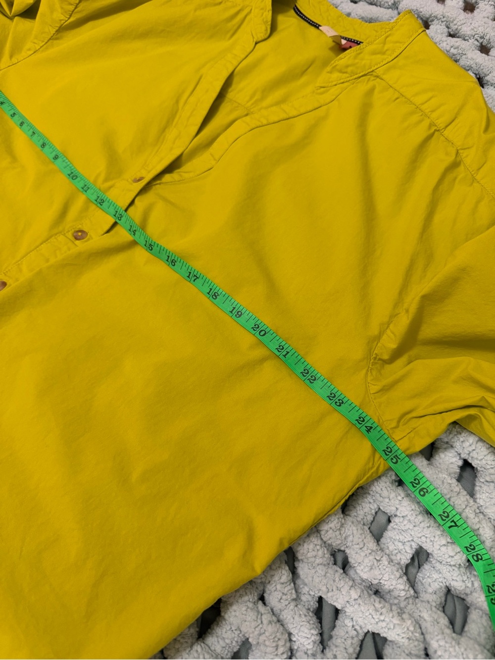 Pilcro Lime Button-Front Blouson Adjustable Tie Sleeve Top Sz Large - Picture 12 of 17
